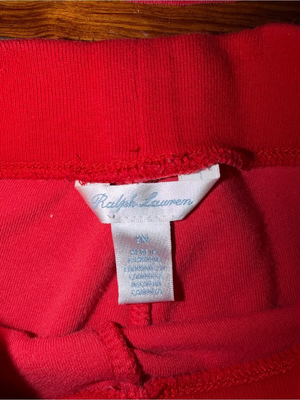 Ralph Lauren Baby Girls Red Velour Peplum Hoodie & Pants Set 9M